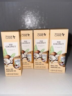 4- FIJI COCONUT Roll-On Fragrance Oil 0.33 fl oz Each – Fresh Scent